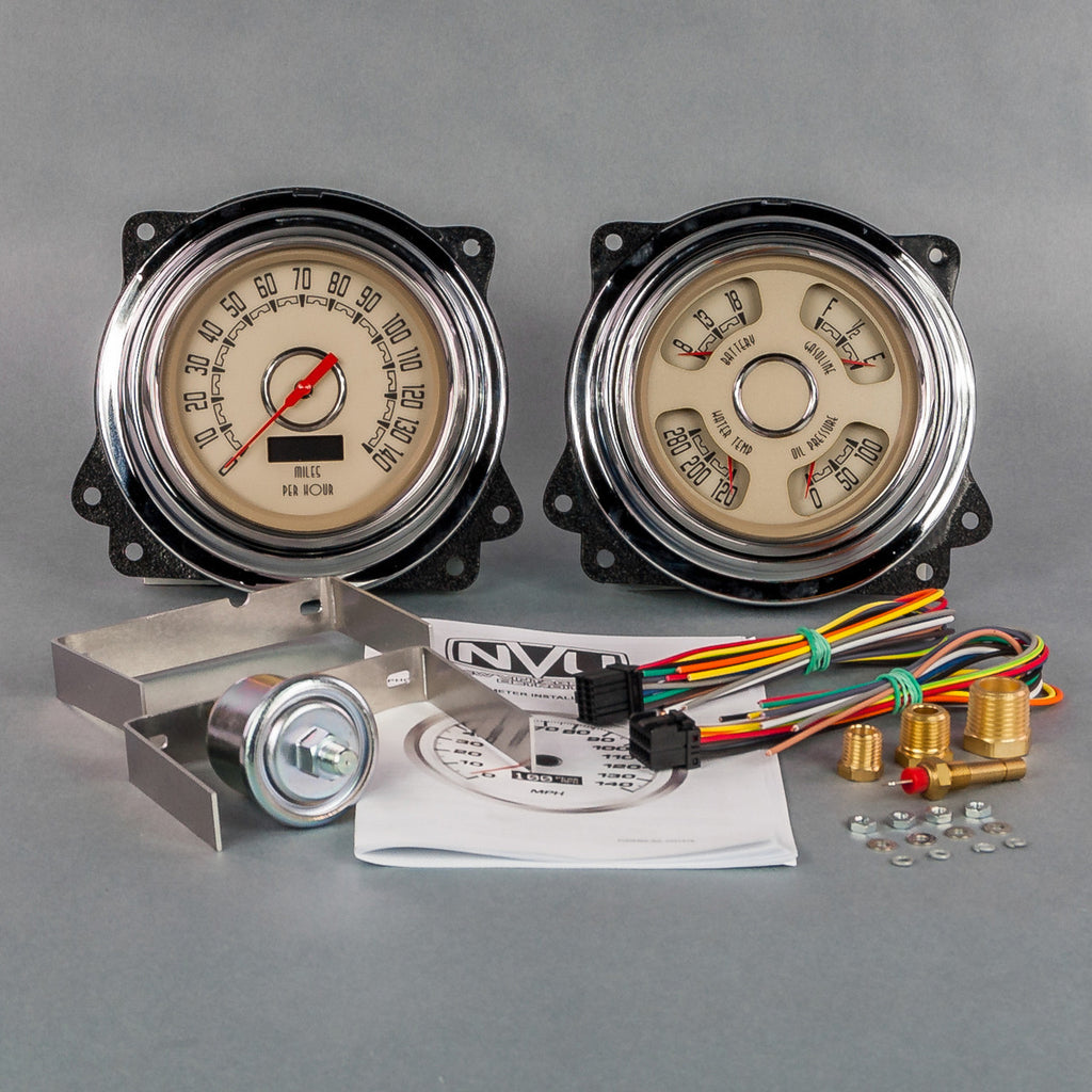 NEW VINTAGE USA 47371-02 - Woodward 2 Gauge Kit Speed/Tach Quad Gauges image