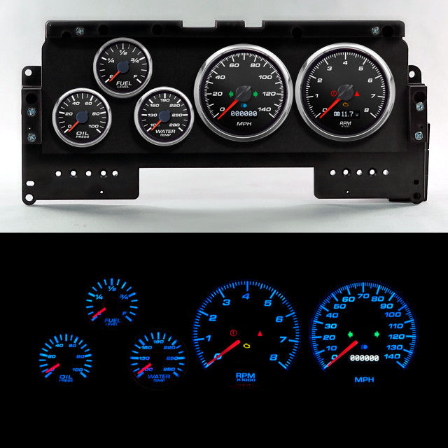 NEW VINTAGE USA 92201-01 - Gauge Kit Ford Truck 92-96 Perf II Black image