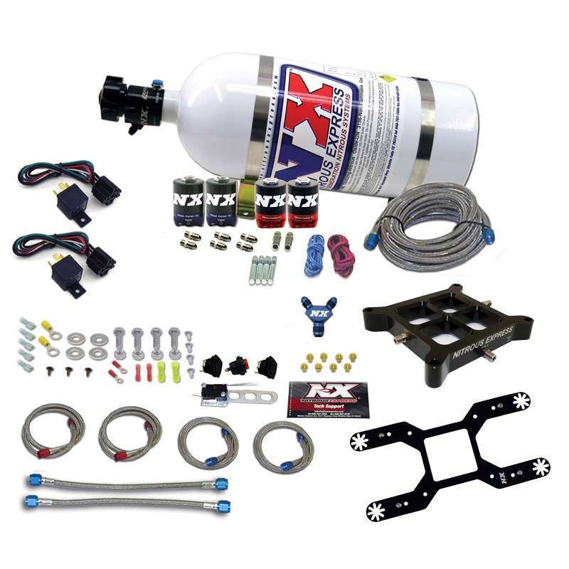 NITROUS EXPRESS 66042-10 - 4150 Dual Stage Billet Crossbar Kit w/10lb Bott image