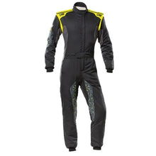 Load image into Gallery viewer, OMP RACING, INC. IA0-1864-A01-178-52 - TECNICA HYBRID OVERALL F IA 8856-2018 BLACK / FLU image