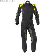 Load image into Gallery viewer, OMP RACING, INC. IA0-1864-A01-178-60 - TECNICA HYBRID OVERALL F IA 8856-2018 BLACK / FLU image