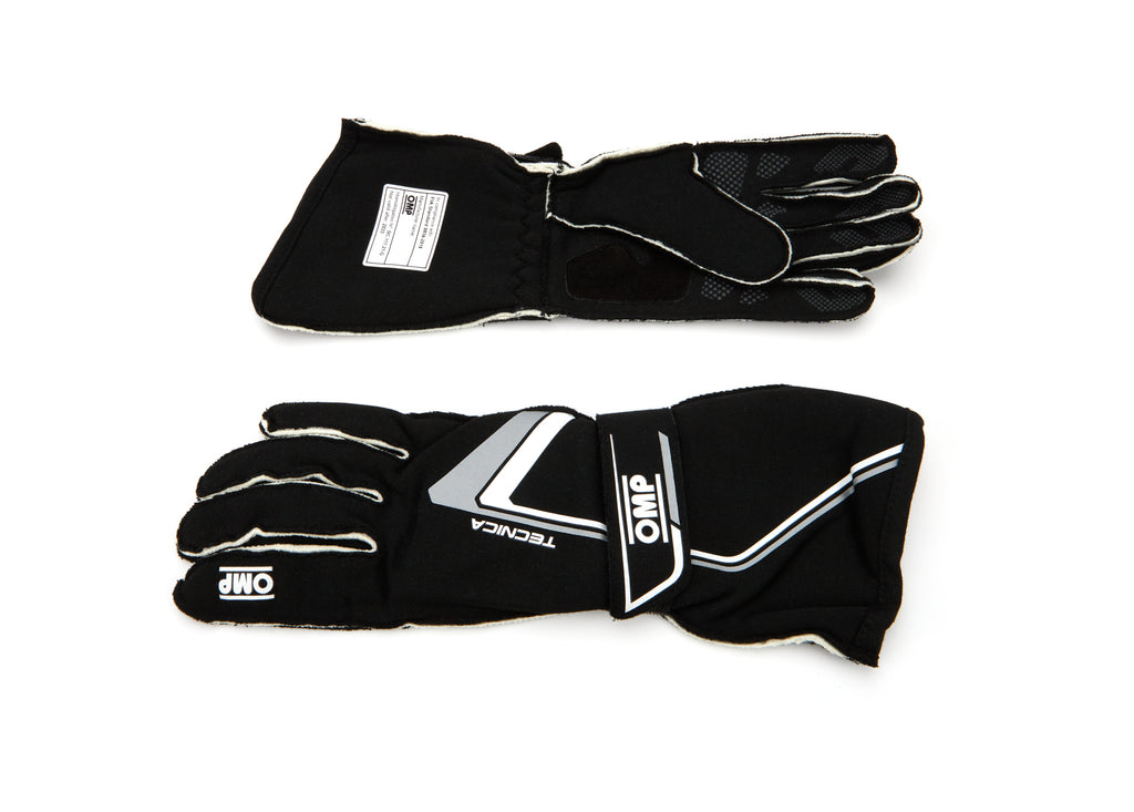 OMP RACING, INC. IB0-0772-A01-071-XL - Tecnica Gloves Black And White X Large image