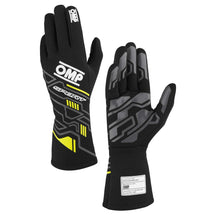 Load image into Gallery viewer, OMP RACING, INC. IB0-0777-A01-178-XL - SPORT GLOVES FIA 8856-20 18 BLACK / FLUO YELLOW S image