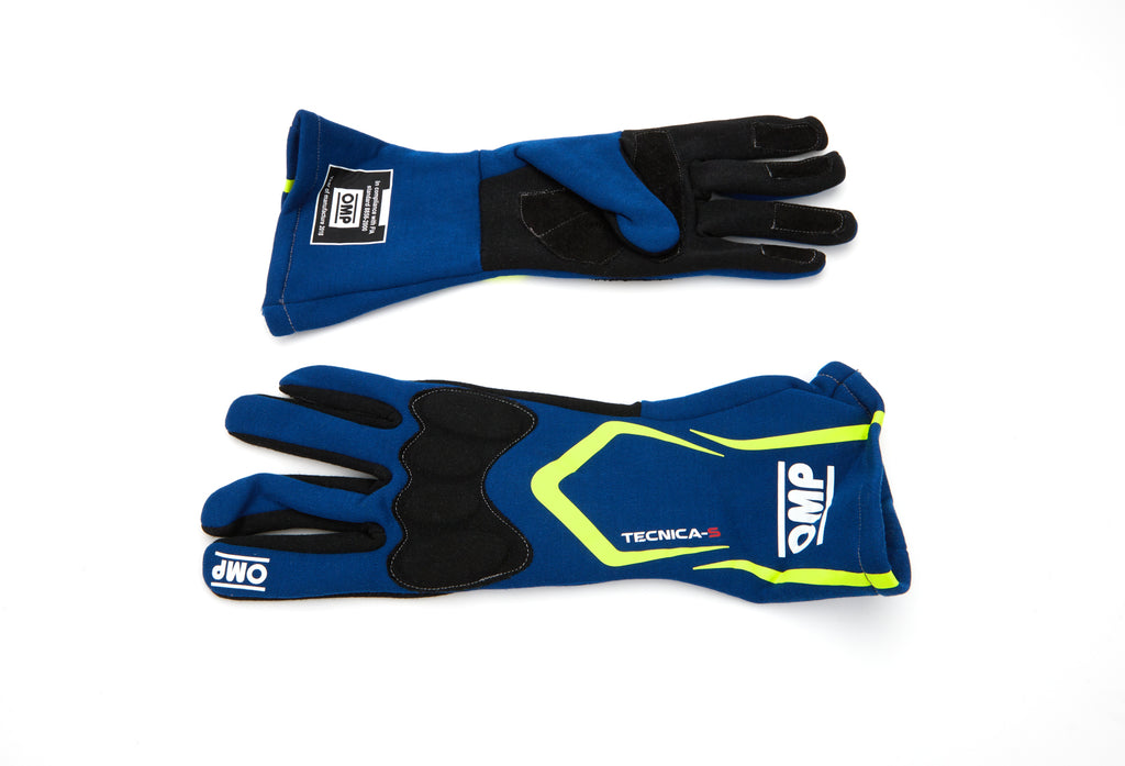 OMP RACING, INC. IB764BGIS - TECNICA-S Gloves Blue Yellow Sm image