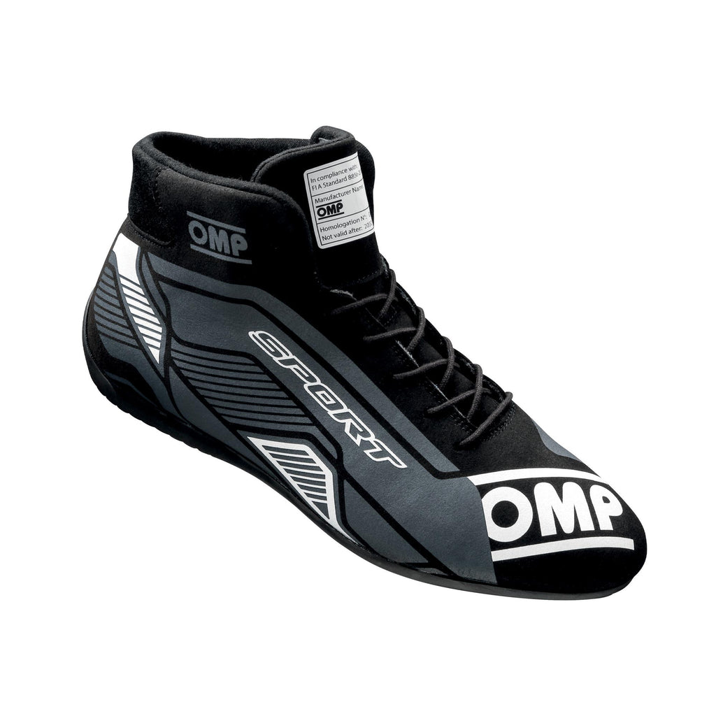 OMP RACING, INC. IC0-0829-A01-076-40 - OMP SPORT SHOES FIA 8856 -2018 BLACK / WHITE SZ. image