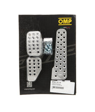 Load image into Gallery viewer, OMP RACING, INC. OA0-1010-003 - 3 Pedal Set Sandblasted Aluminum w/ Long Gas Ped image
