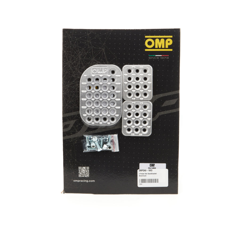 OMP RACING, INC. OA0-1863 - 3 Pedal Set Sandblasted Aluminum image