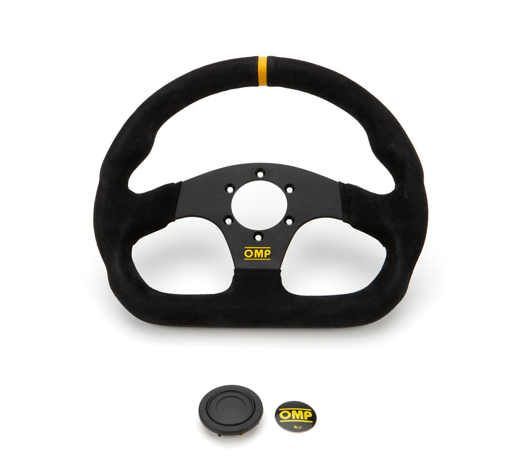 OMP RACING, INC. OD0-1990-071 - Super Quadro Steering Wheel Black Spokes Suede image