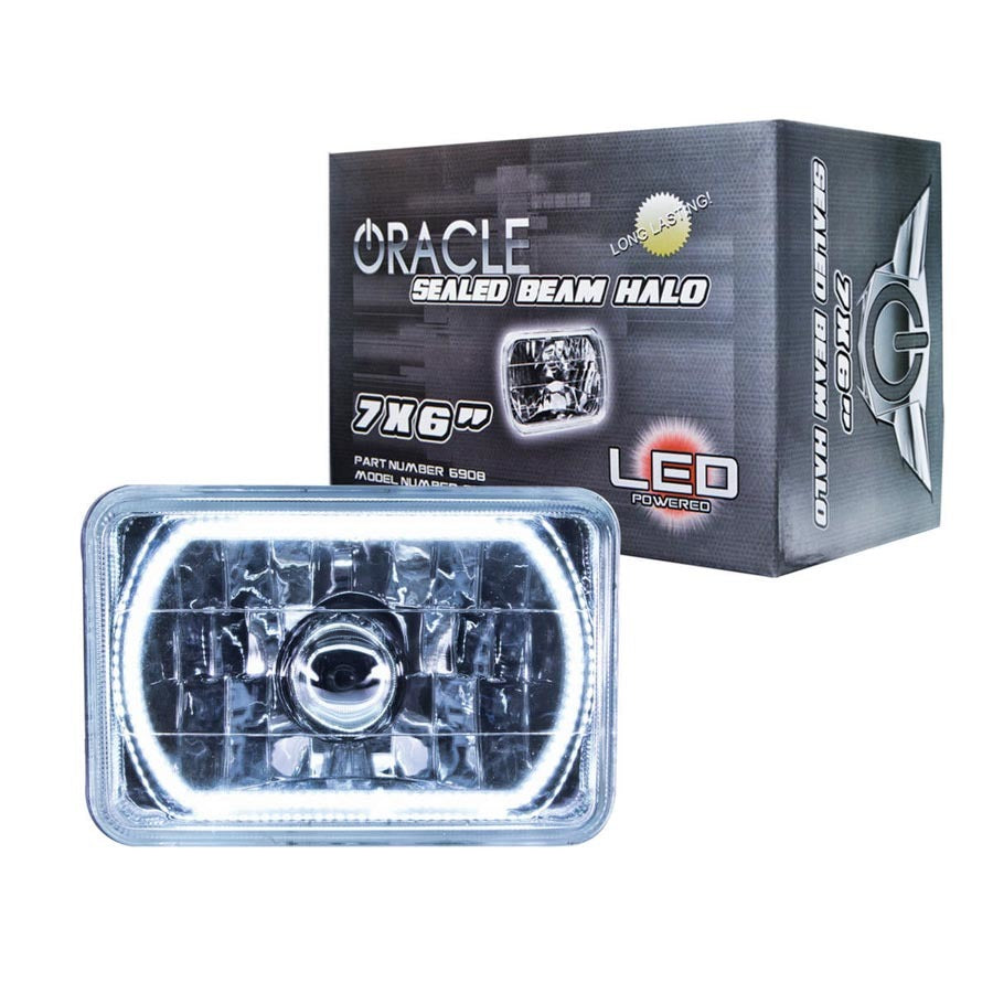 ORACLE LIGHTING 6908-001 - 7x6in Sealed Beam Head Light w/Halo White image