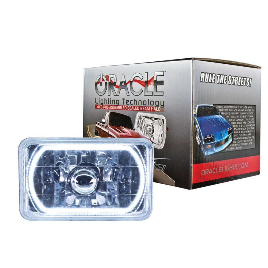 ORACLE LIGHTING 6909-001 - 4x6in Sealed Beam Head Light w/Halo White image