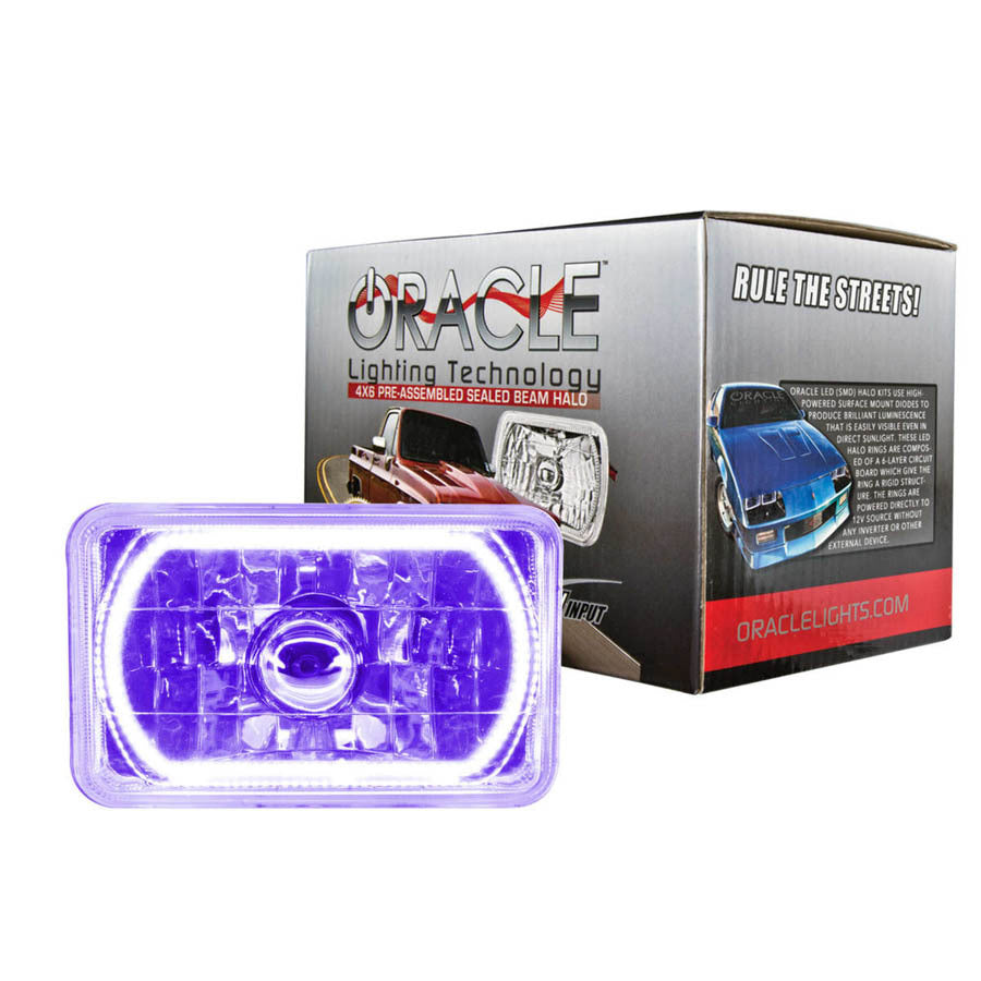 ORACLE LIGHTING 6909-007 - 4x6in Sealed Beam Head Light w/Halo Purple image