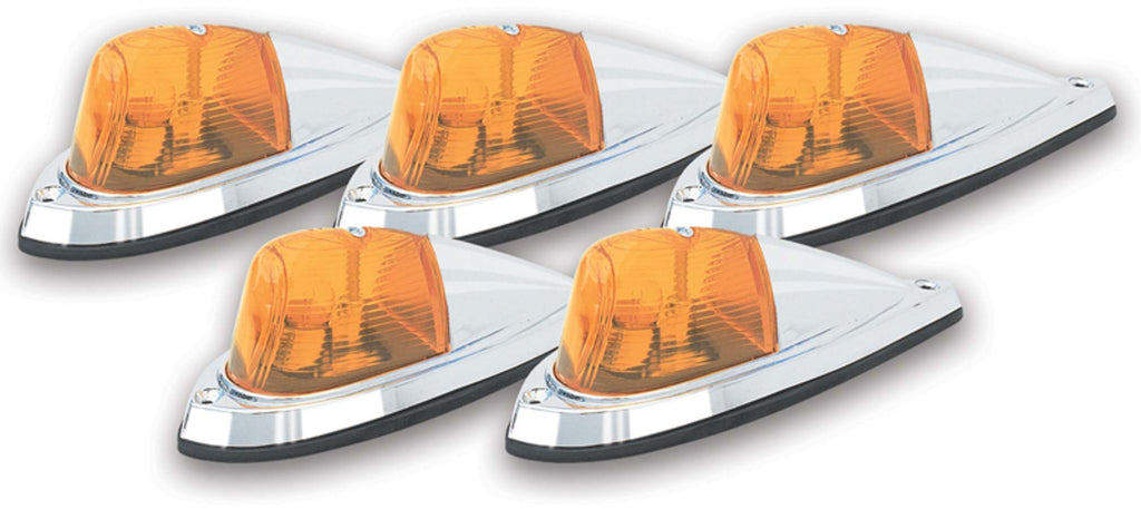 PACER PERFORMANCE 20-105 - Hi-Five Cab Roof Lights Amber Deluxe Chrome image