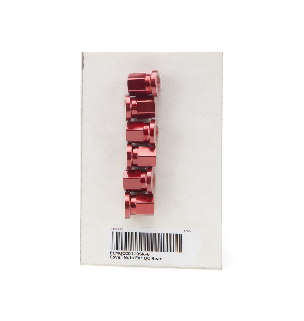 PEM QCC0119SK-6 - Cover Nuts For QC Rear Short Red 6 Pack image