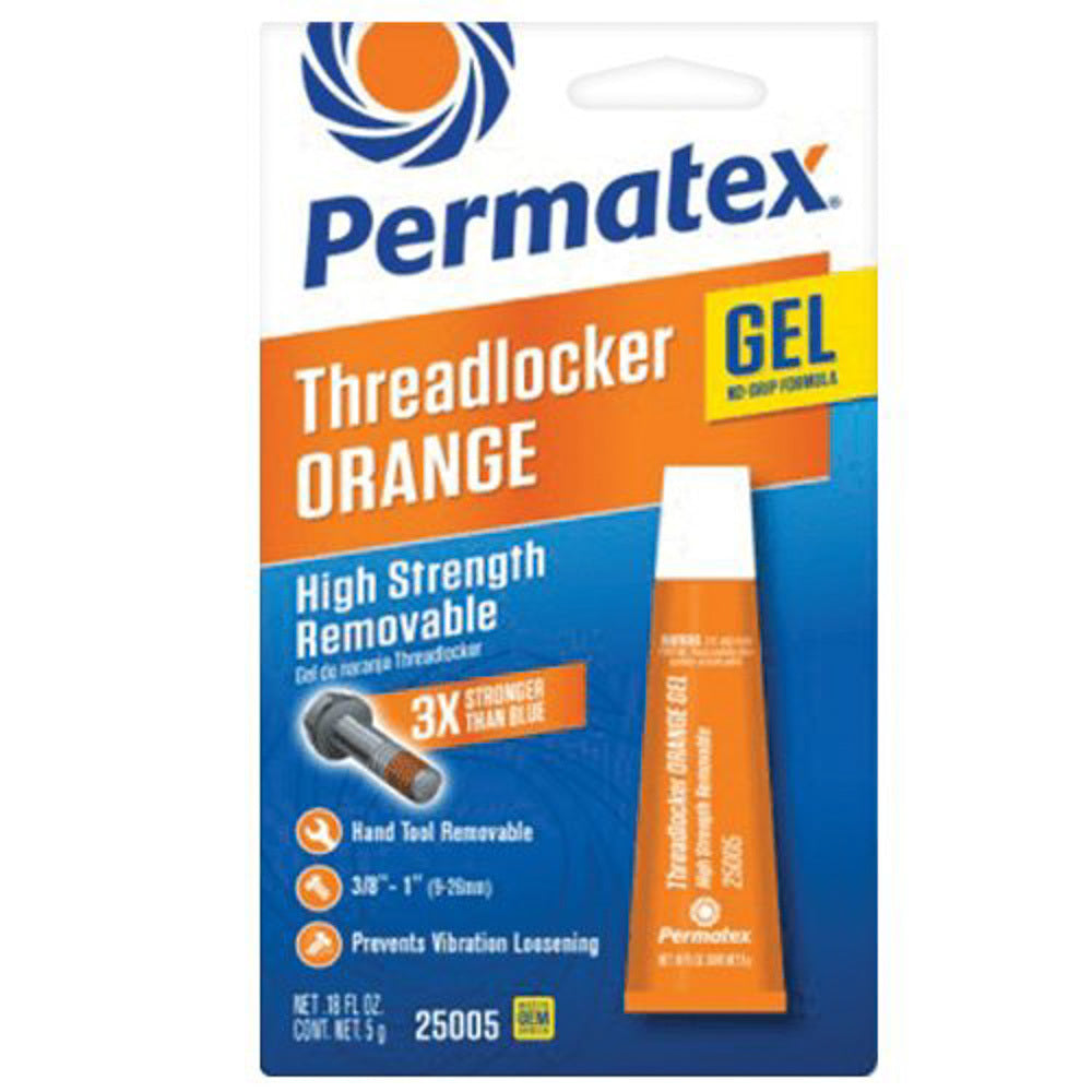 PERMATEX 25005 - Threadlocker High Streng th Orange 5 Gram Tube image