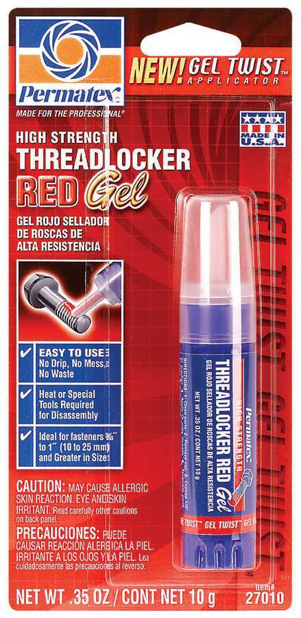 PERMATEX 27010 - Red Threadlocker Gel Tube 10g image