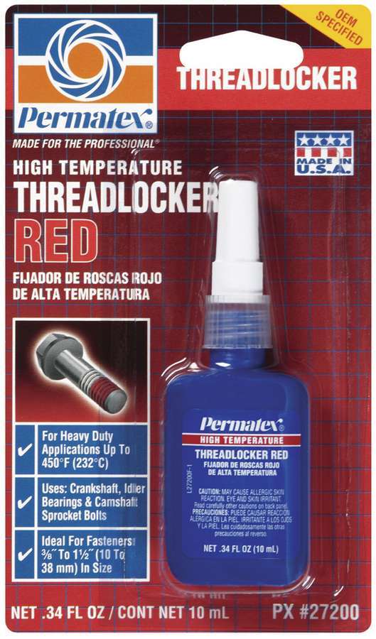 PERMATEX 27200 - Hi Temp Threadlocker 10ml - Red image