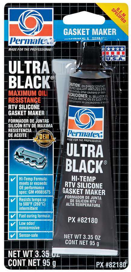 PERMATEX 82180 - Ultra Black Gasket Maker 3.35 oz Carded Tube image