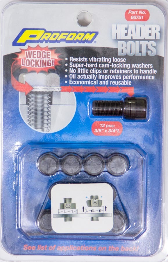 PROFORM 66751 - Wedge Locking Header Bolts - 3/8 x 3/4L (12) image