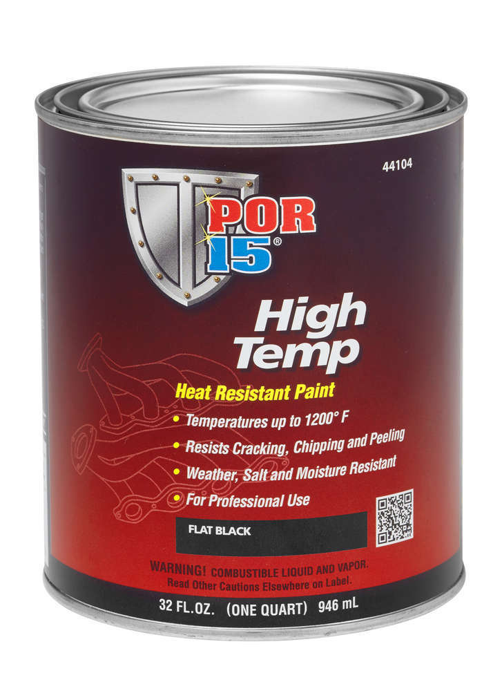 POR-15 44104 - High Temperature Flat Bl ack Paint Quart image