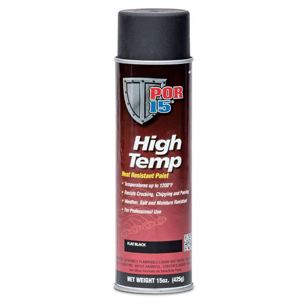 POR-15 44118 - High Temperature Flat Bl ack Paint Aerosol 15oz image