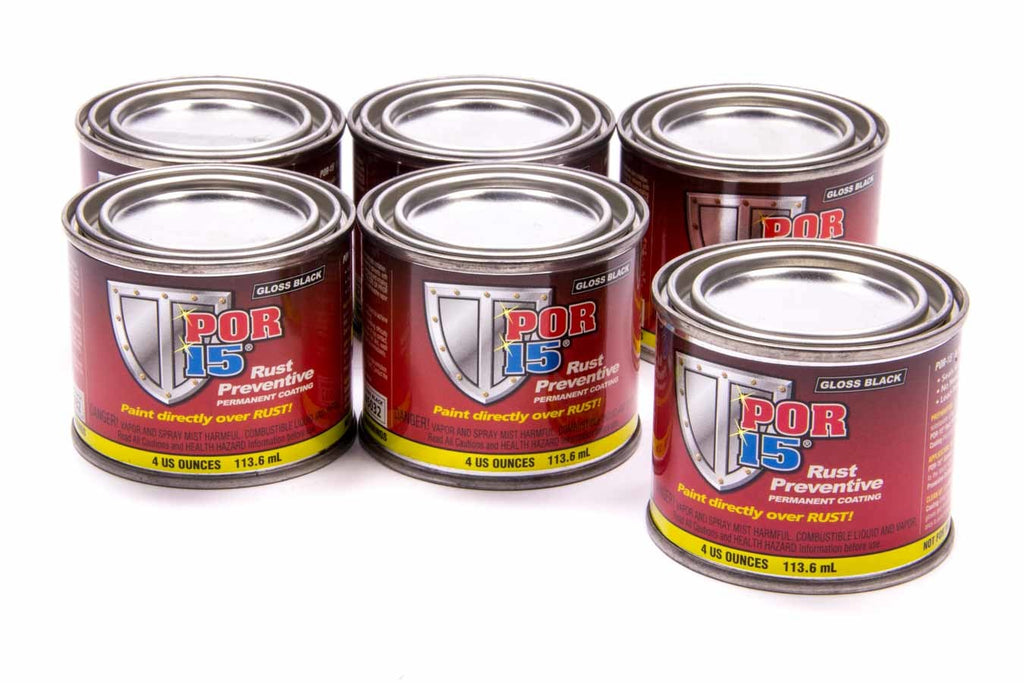 POR-15 45006 - POR-15 Paint Gloss Black Six Pack-4oz Cans image