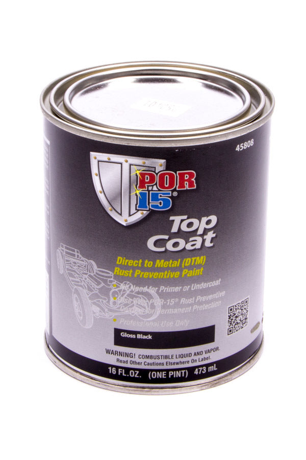 POR-15 45808 - Top Coat Paint Gloss Black Pint image