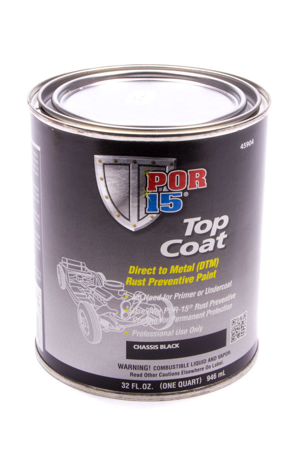 POR-15 45904 - Top Coat Chassis Black Paint Quart image