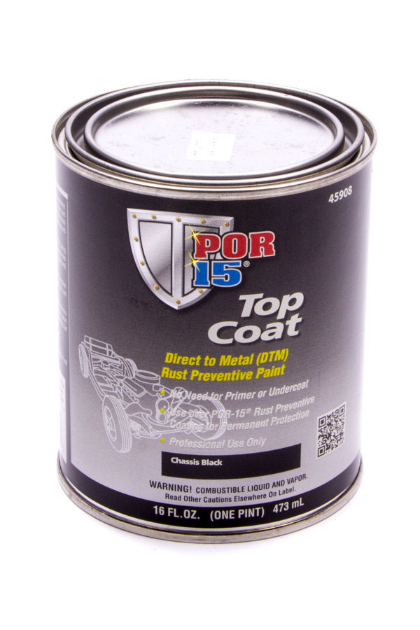 POR-15 45908 - Top Coat Chassis Black Paint Pint image