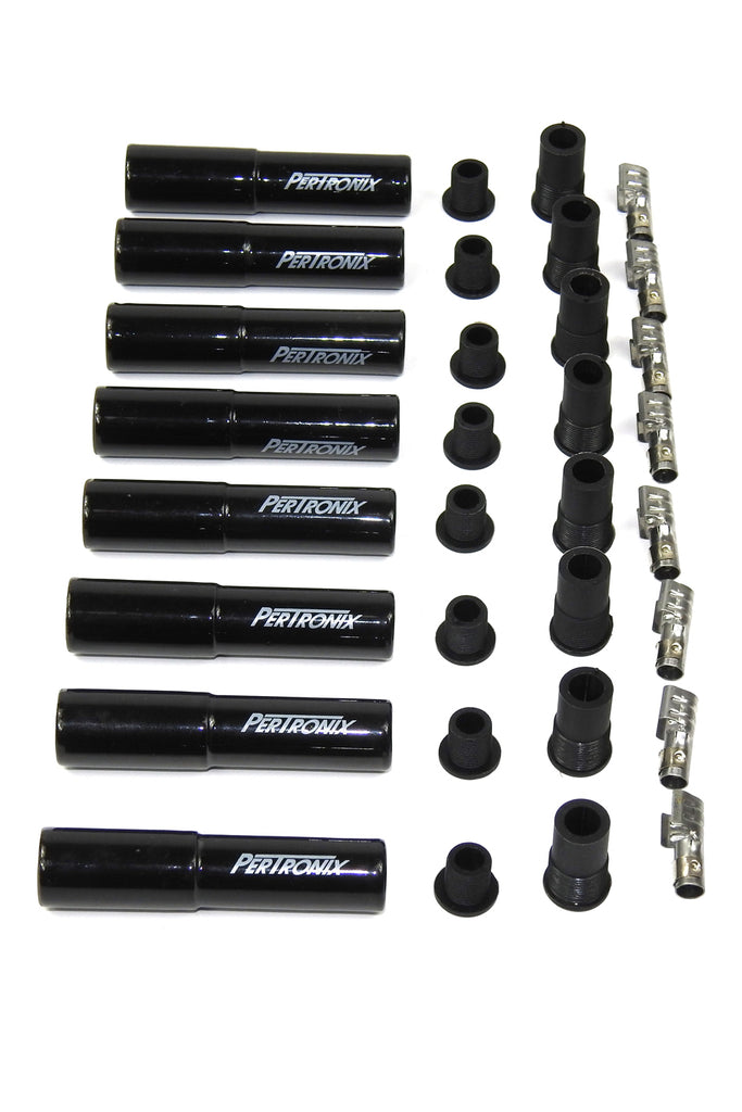 PERTRONIX IGNITION 8562HT-8 - Ceramic Spark Plug Boot Kit Straight 8pk Black image