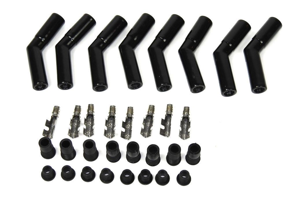 PERTRONIX IGNITION 8563HT-8 - Ceramic Spark Plug Boot Kit 45-Deg 8pk Black image