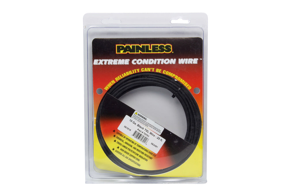 PAINLESS WIRING 70701 - 10 Gauge Black TXL Wire  25 Ft. image