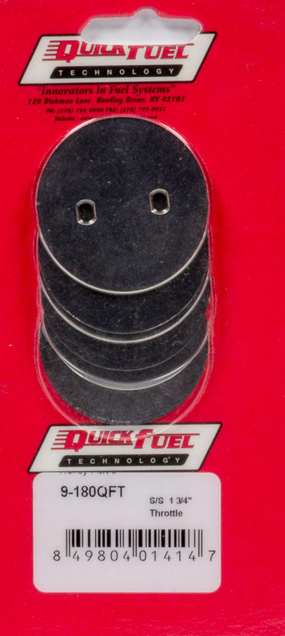 QUICK FUEL TECHNOLOGY 9-180 - 1-3/4in SS Throttle Plates (4 Pack) image