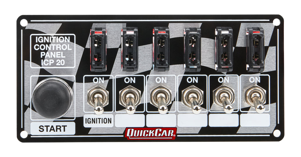 QUICKCAR RACING PRODUCTS 50-163 - Ignition Panel Fused w/Start Button image