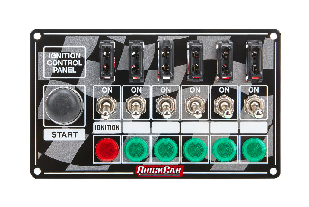 QUICKCAR RACING PRODUCTS 50-164 - Ignition Panel Fused w/Start Button & Lights image