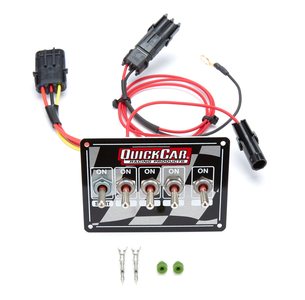 QUICKCAR RACING PRODUCTS 50-1731 - Ignition Panel - Single Ing. w/Acc Switches Chck image