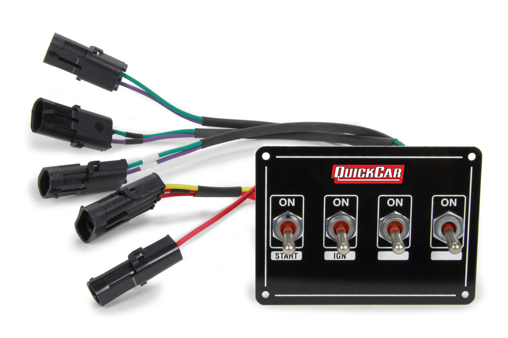 QUICKCAR RACING PRODUCTS 50-7414 - Ignition Panel Extreme 4 4-Switch Dual Mag. Pckup image