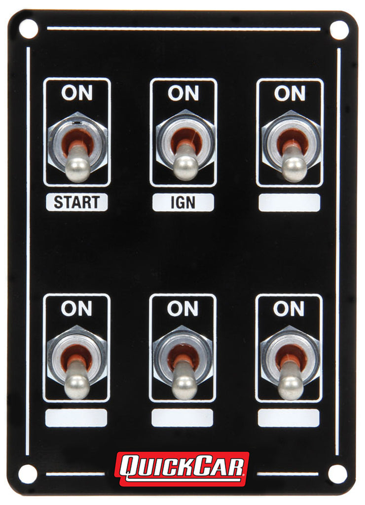 QUICKCAR RACING PRODUCTS 50-7611 - Ignition Panel Extreme 6 Switch Dual Ignition image