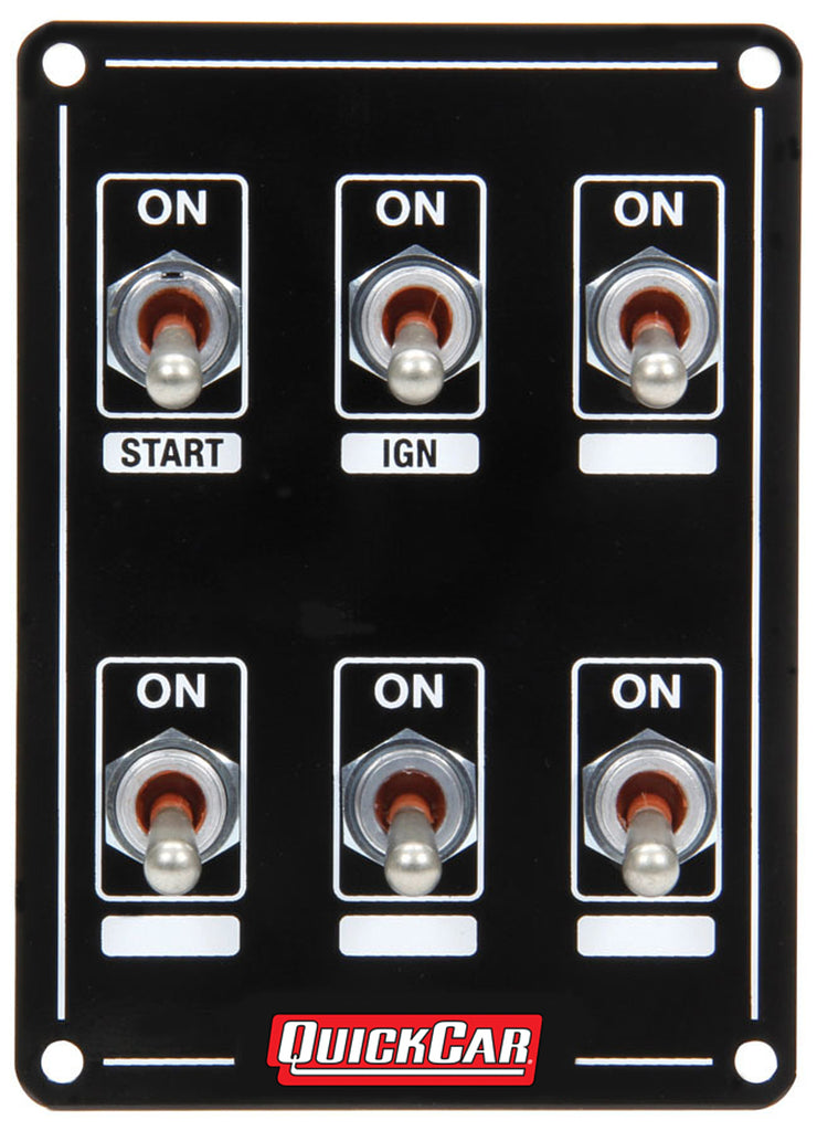 QUICKCAR RACING PRODUCTS 50-7631 - Ignition Panel Extreme 6 Switch Single Ignition image