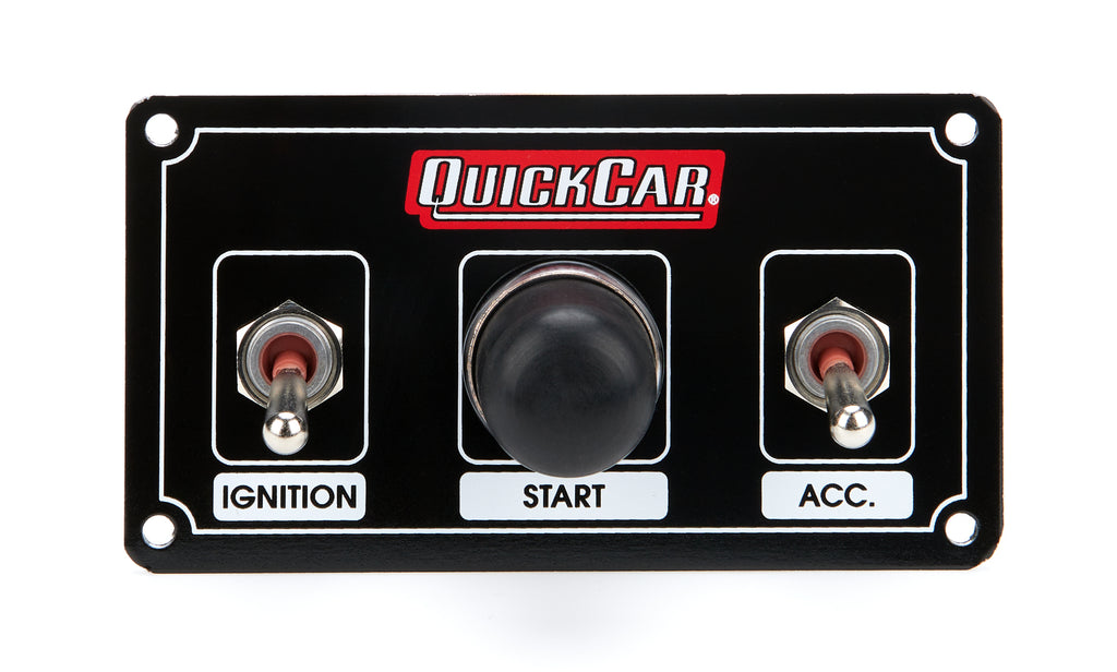 QUICKCAR RACING PRODUCTS 50-820 - Ignition Panel Black w/ Weatherproof Switches image