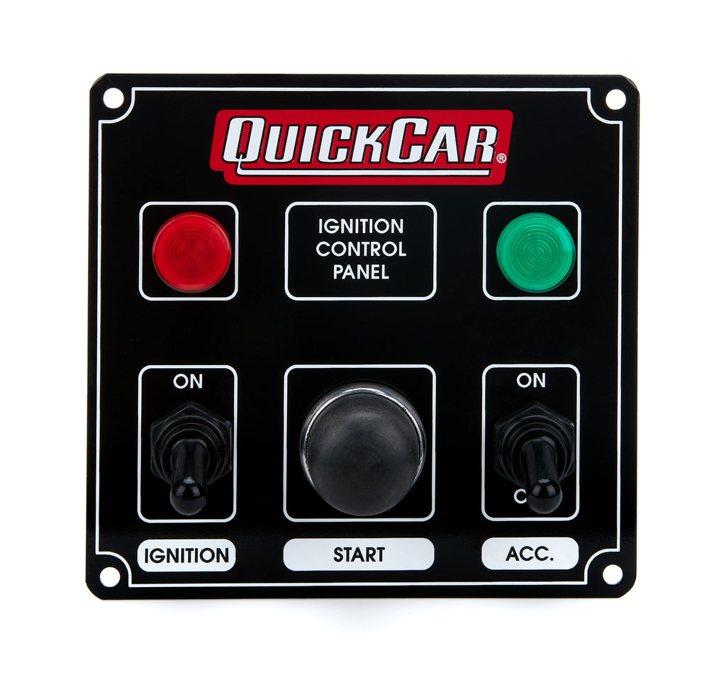 QUICKCAR RACING PRODUCTS 50-822 - Ignition Panel Black w/ 1 Acc. & Lights image