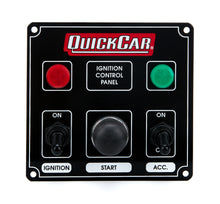 Load image into Gallery viewer, QUICKCAR RACING PRODUCTS 50-822 - Ignition Panel Black w/ 1 Acc. &amp; Lights image