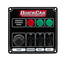 Load image into Gallery viewer, QUICKCAR RACING PRODUCTS 50-825 - Ignition Panel Black w/ 2 Acc. &amp; Lights image