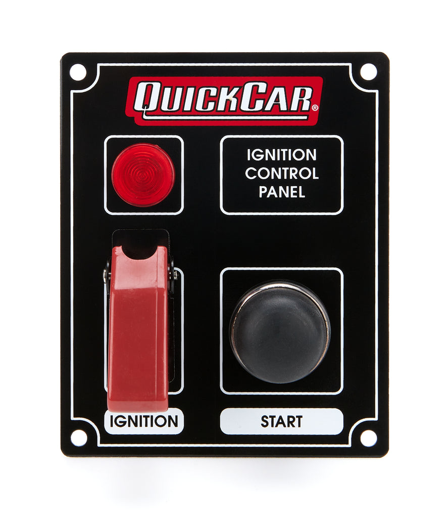 QUICKCAR RACING PRODUCTS 50-853 - Ignition Panel Black w/ Flip Switch & Lights image