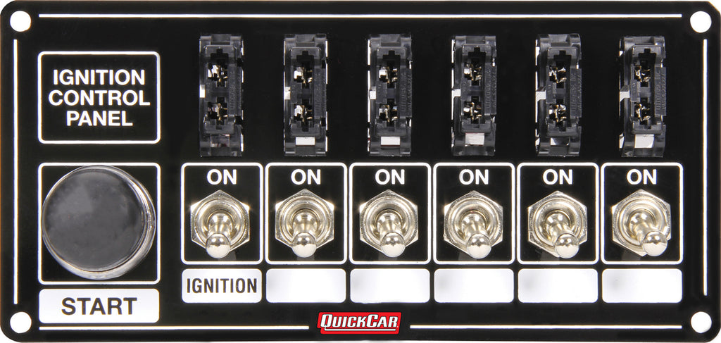 QUICKCAR RACING PRODUCTS 50-863 - Ignition Panel Black Fused w/Start Button image