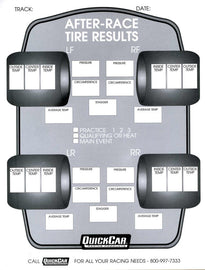 QUICKCAR RACING PRODUCTS 51-215 - After Race Tire Set-Up Forms (50 PK) image