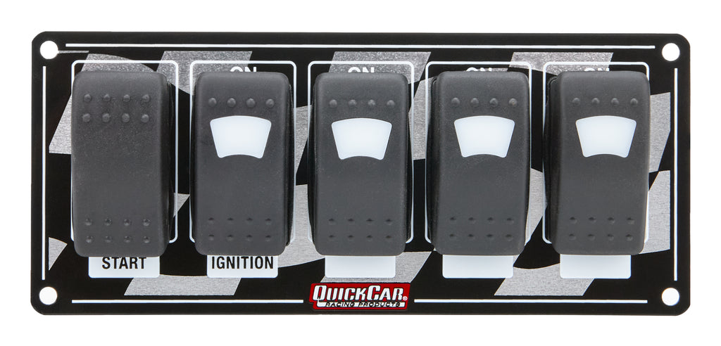 QUICKCAR RACING PRODUCTS 52-166 - Ignition Panel w/ Rocker Switches & Lights image