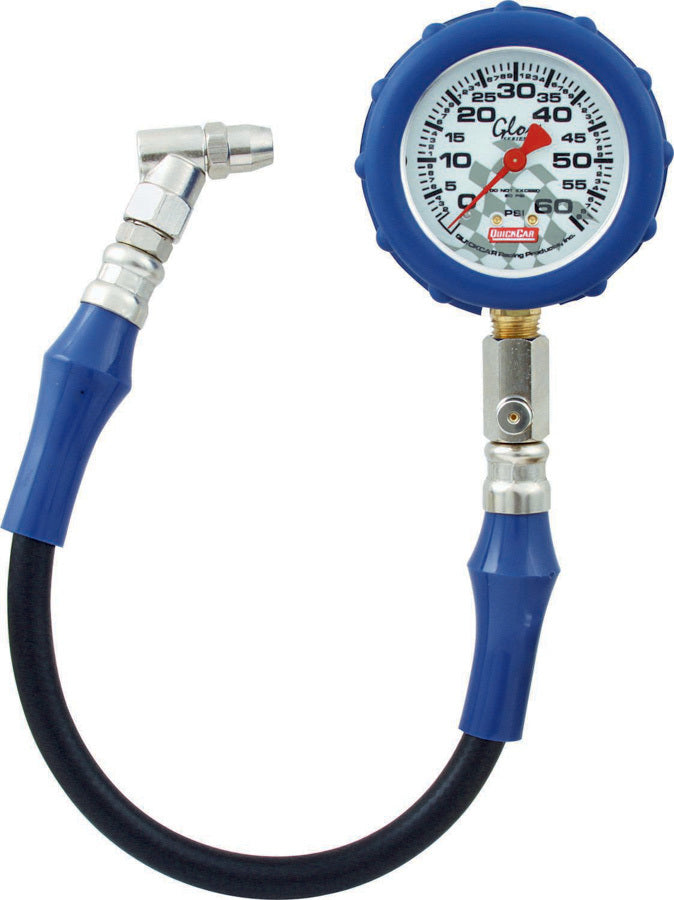QUICKCAR RACING PRODUCTS 56-062 - Tire Gauge 60 PSI Glo Gauge image