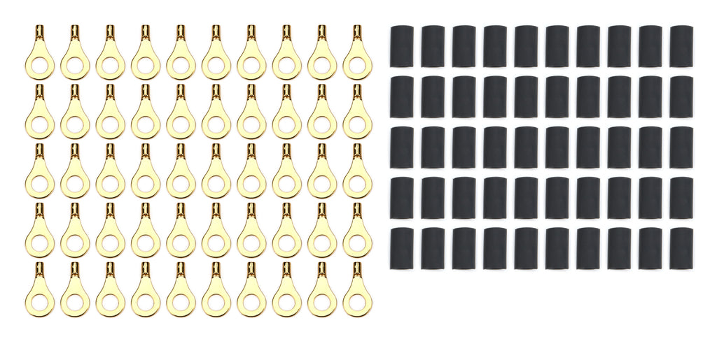 QUICKCAR RACING PRODUCTS 57-460-50 - Ring Terminal 1/4in 18- 22 Ga w/Heat Shrink 50pk image