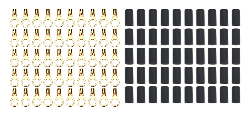 QUICKCAR RACING PRODUCTS 57-464-50 - Ring Terminal 3/8in 10- 12 Ga w/Heat Shrink 50pk image