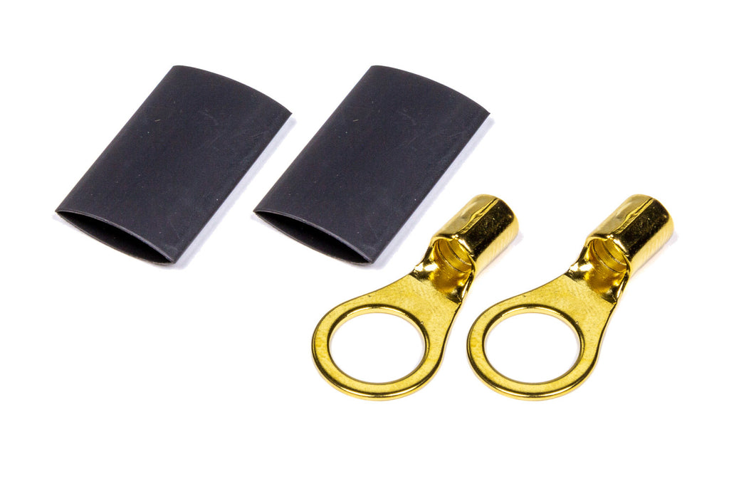 QUICKCAR RACING PRODUCTS 57-474 - Ring Terminal 3/8 8-10 GA. Pair w/Heat Shrink image